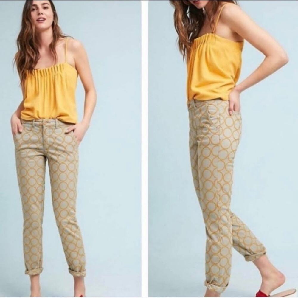 Chino by Anthropologie Relaxed Circle-Embroidered Chino‎ Pants